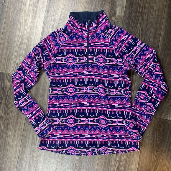 Columbia Sweater Womens Medium Geometric 1/4 Zip Long Sleeve Pullover - Picture 1 of 7
